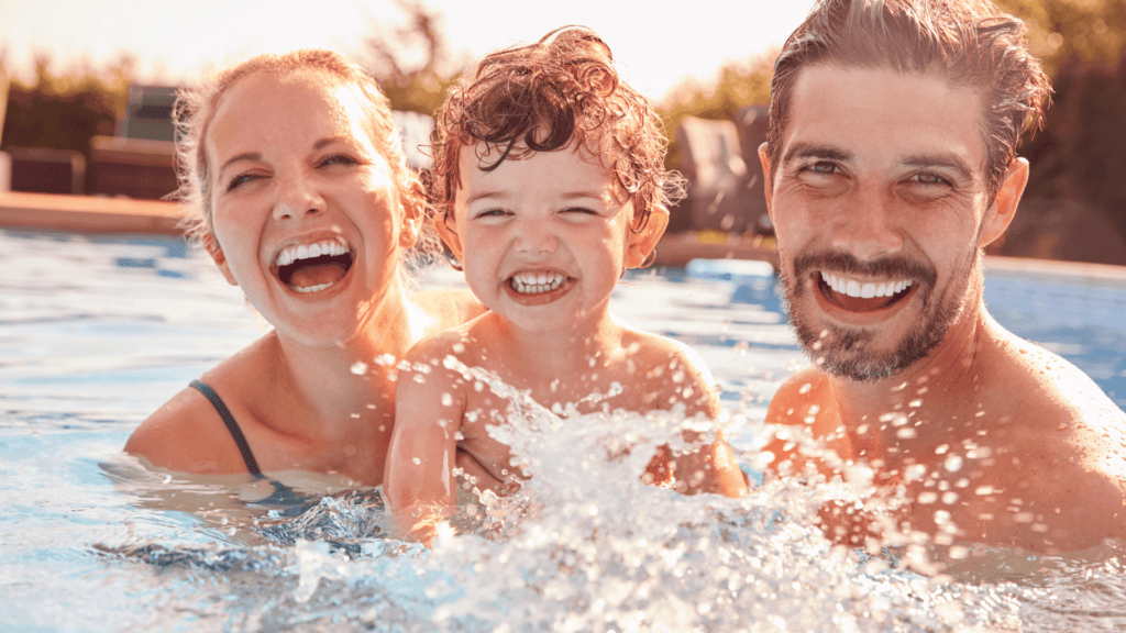 World Brain Day, swimming happy family